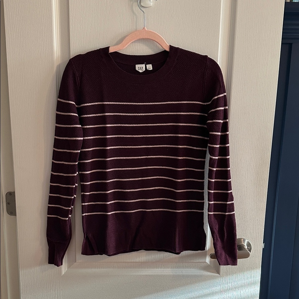 Gap Purple Striped Long Sleeve Sweater